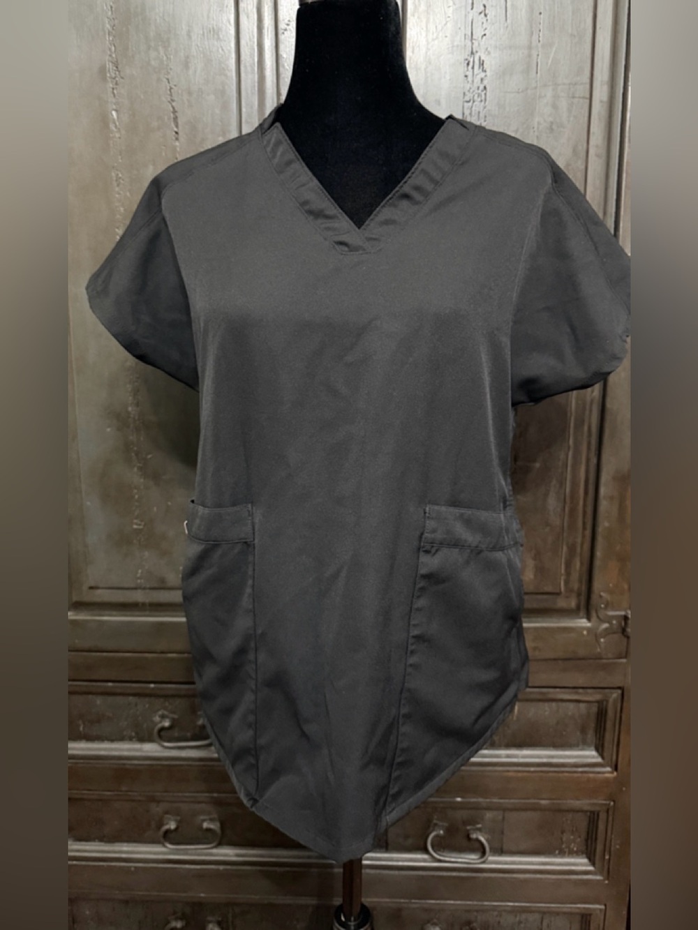Climate Right by Cuddl Duds Black Short sleeve Scrub - Size Small